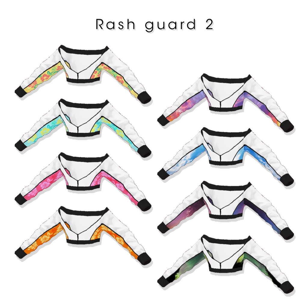 【#VRoid】ラッシュガード水着セット