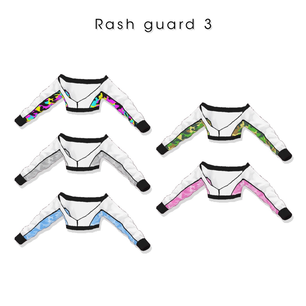 【#VRoid】ラッシュガード水着セット