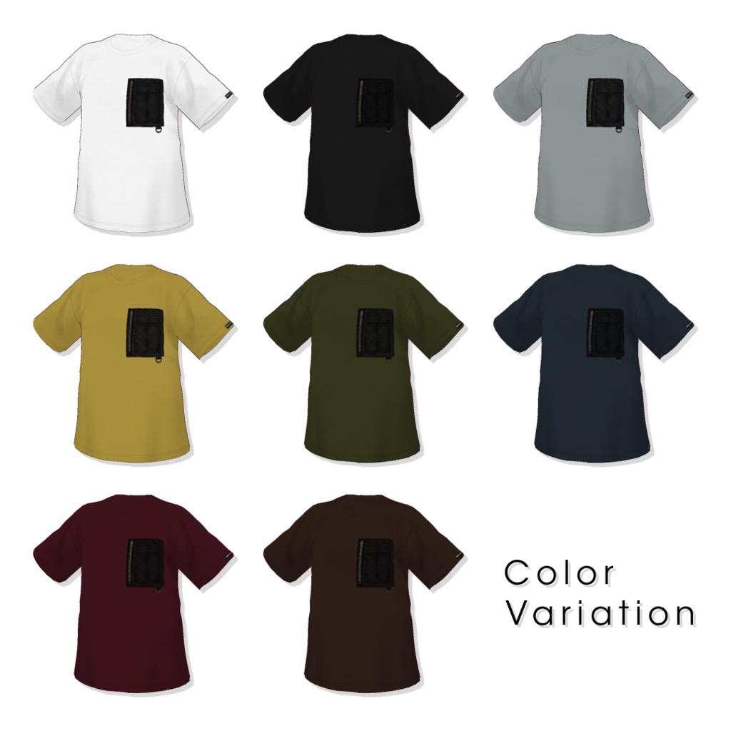 【#VRoid】ミリポケTシャツ