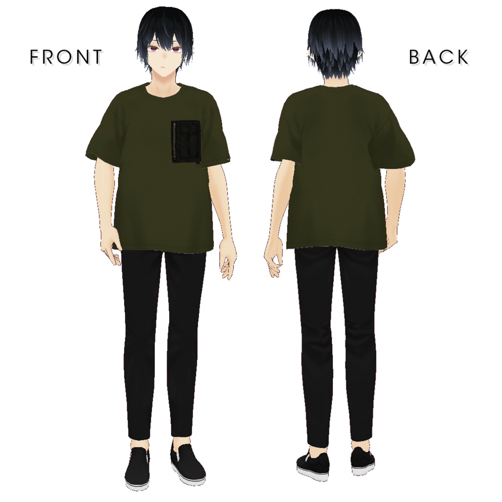 【#VRoid】ミリポケTシャツ