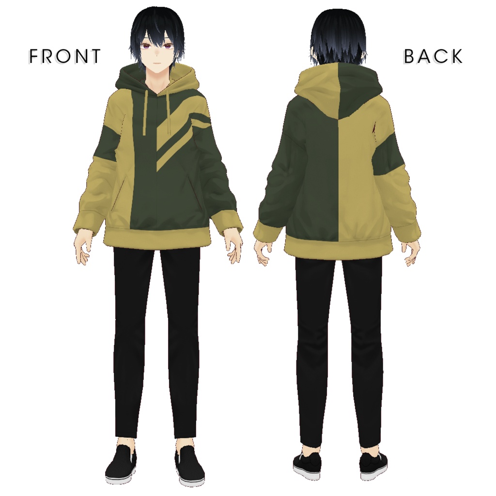 【#VRoid】バイカラーパーカー