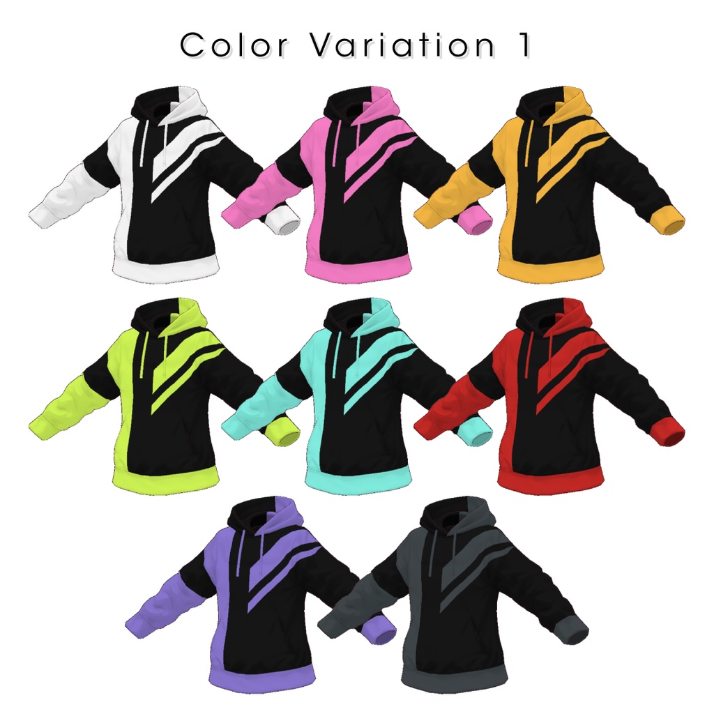 【#VRoid】バイカラーパーカー