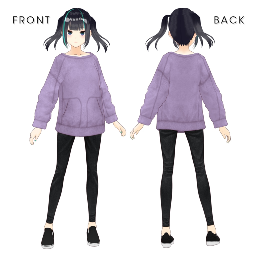 【#VRoid】ボートネックボアスウェット