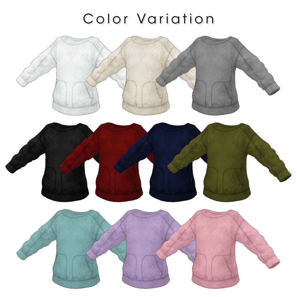 【#VRoid】ボートネックボアスウェット