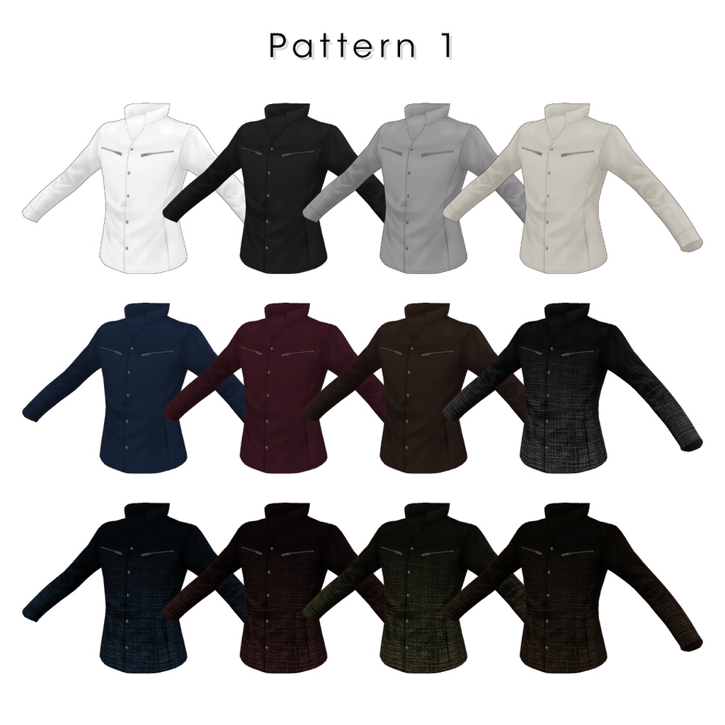 【#VRoid】スタンドカラーシャツブルゾン