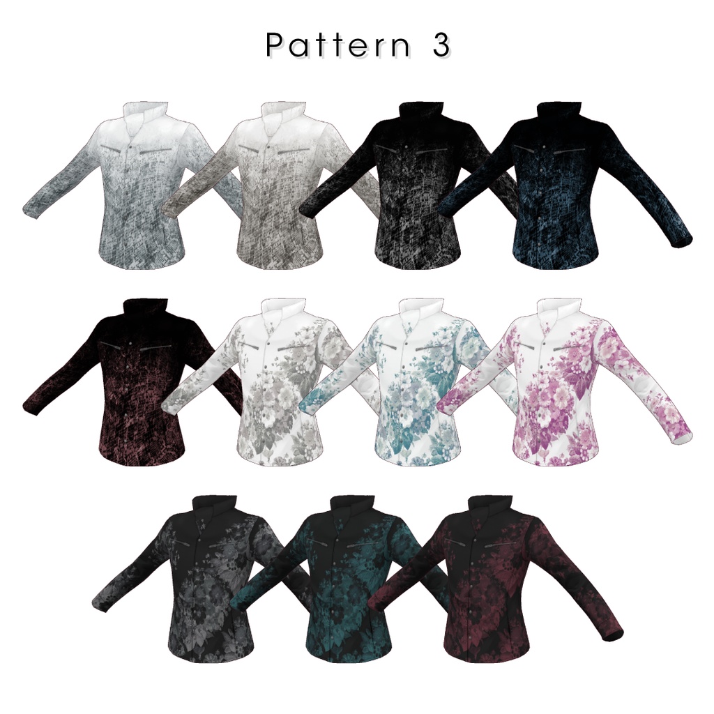 【#VRoid】スタンドカラーシャツブルゾン