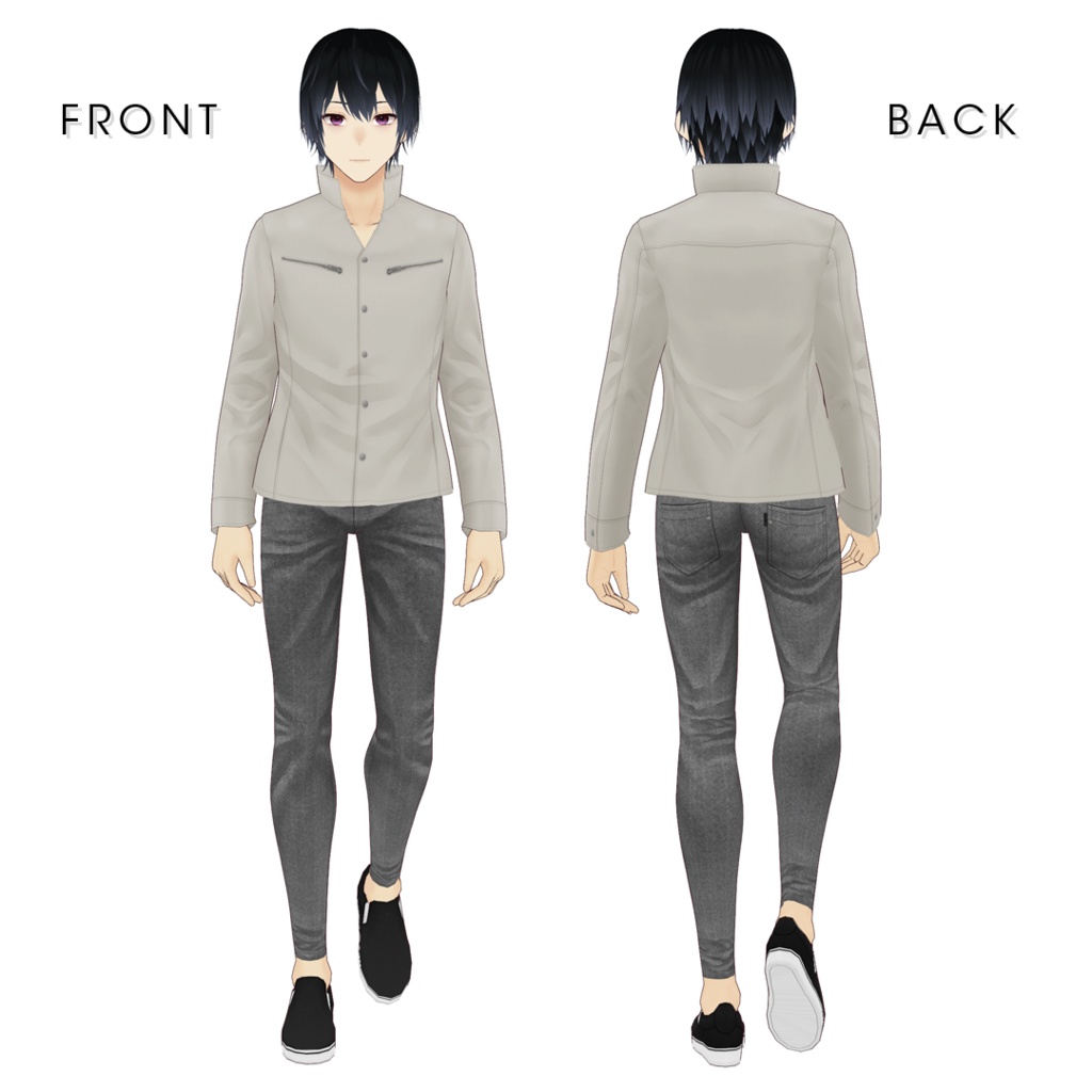 【#VRoid】スタンドカラーシャツブルゾン