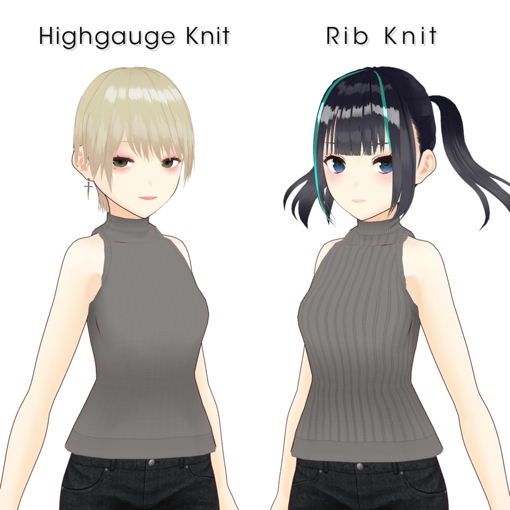 【#VRoid】モックネックノースリーブニット