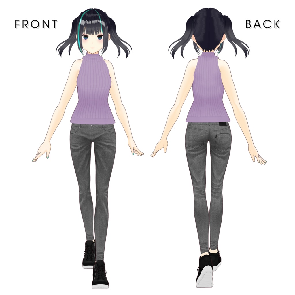 【#VRoid】モックネックノースリーブニット