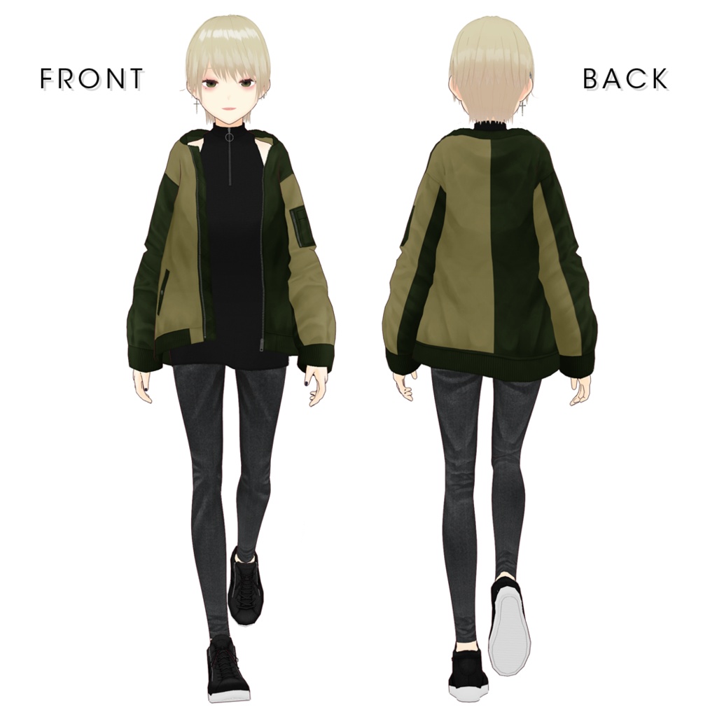 【#VRoid】オーバーサイズMA-1ブルゾン