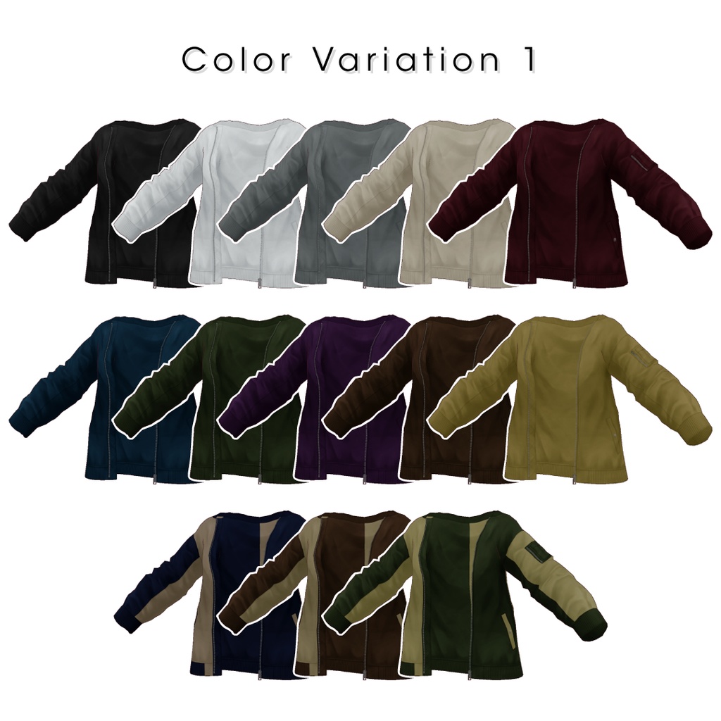 【#VRoid】オーバーサイズMA-1ブルゾン