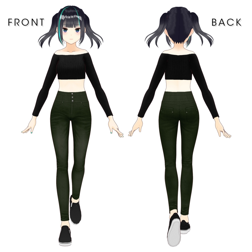 【#VRoid】ハイウエストスキニーデニム