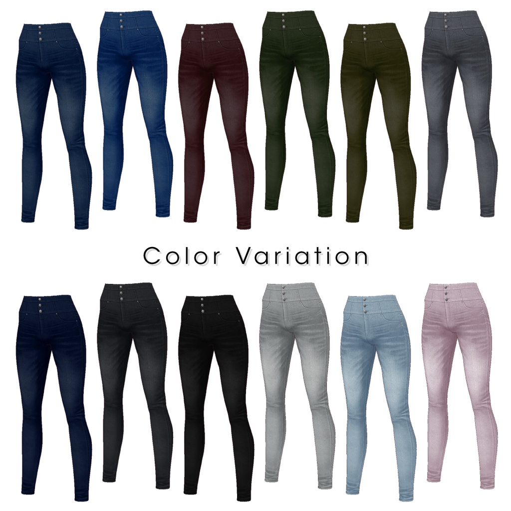 【#VRoid】ハイウエストスキニーデニム