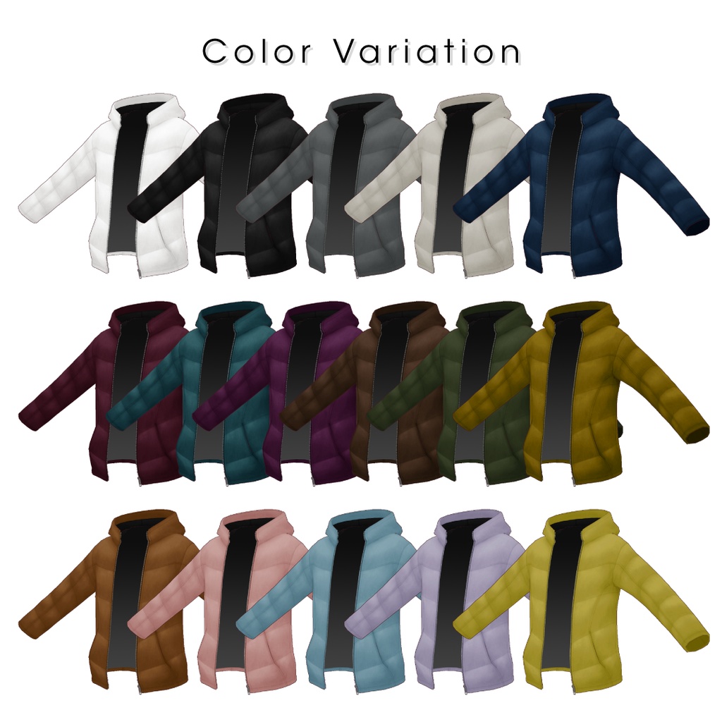 【#VRoid】ダウンパーカー