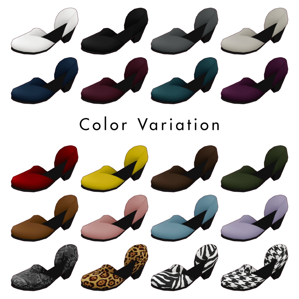 【#VRoid】Vカットパンプス