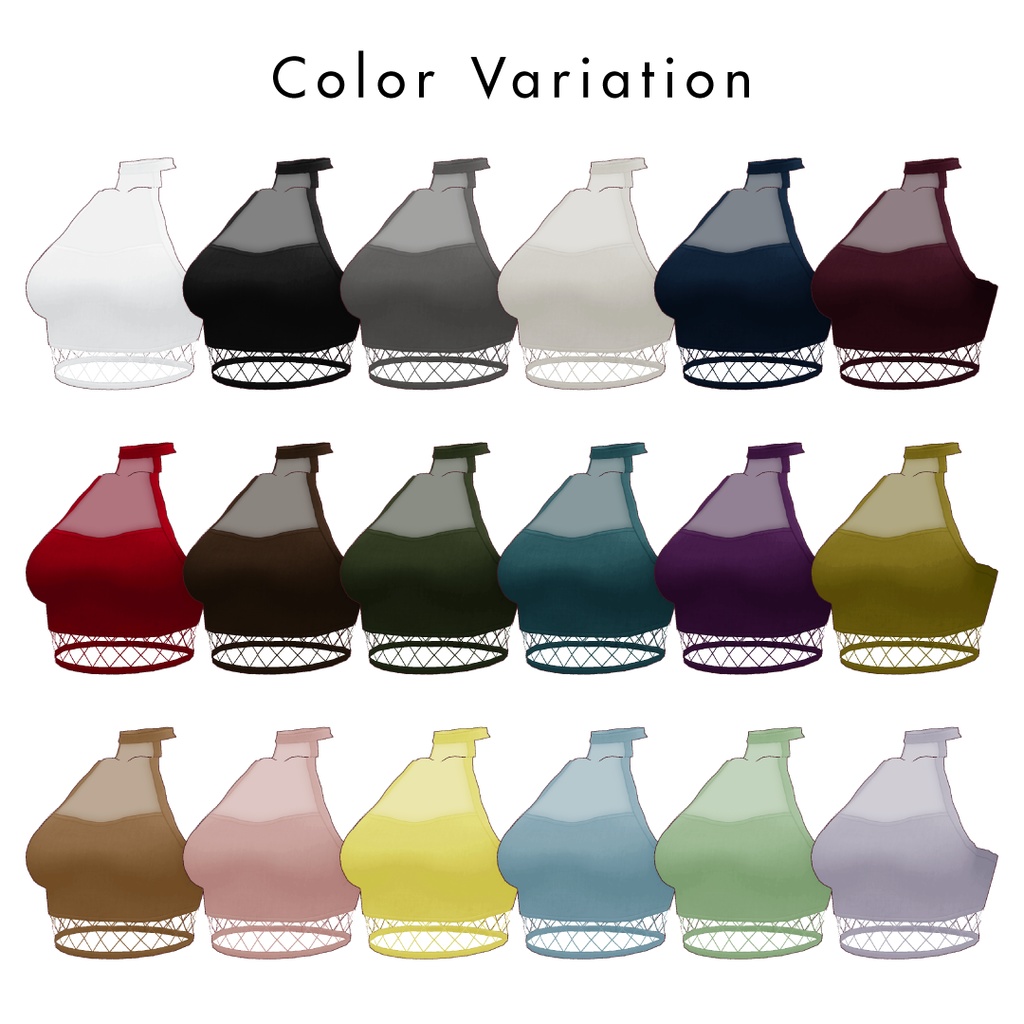 【#VRoid】ホルターネックシースルートップス