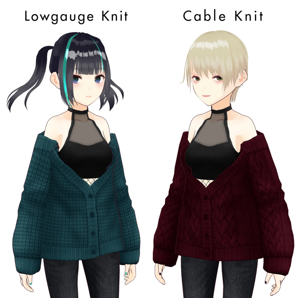 【#VRoid】オフショルダーカーディガン