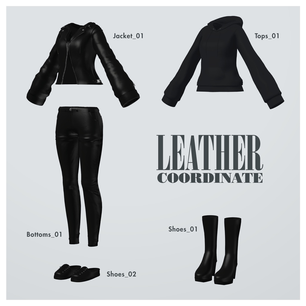 【NC's Cloth専用】Leather Coordinate【Material・Texture】
