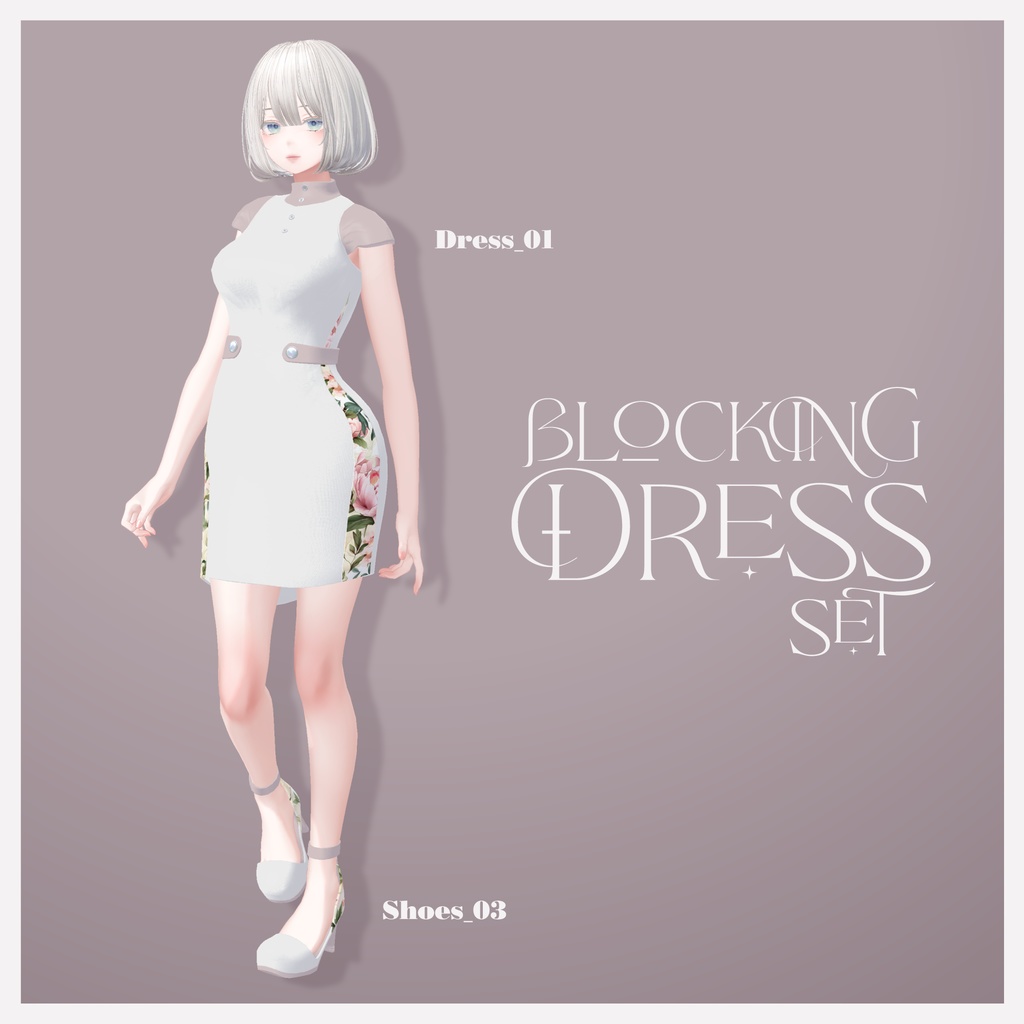 【NC's Cloth専用】Blocking Dress Set【Material・Texture】