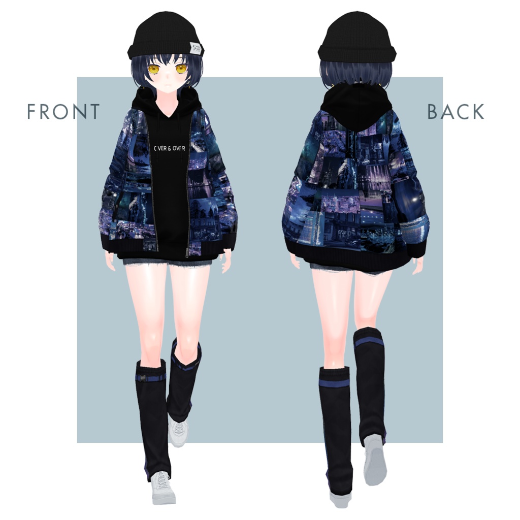 【#VRoid】Nightscape Outfit【おはよう真夜中『夜歩く』コラボ】