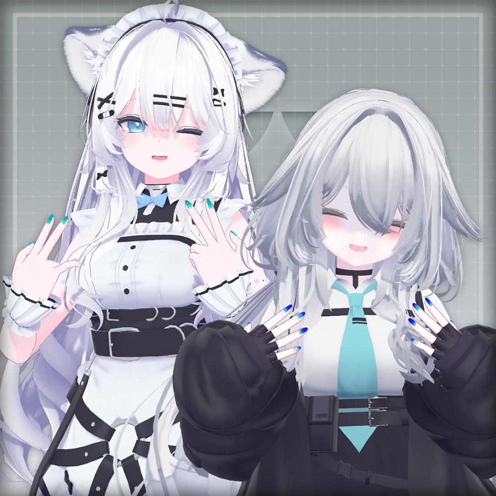 【オリジナル3Dモデル】SummerOceanNail【アバター対応ネイル】