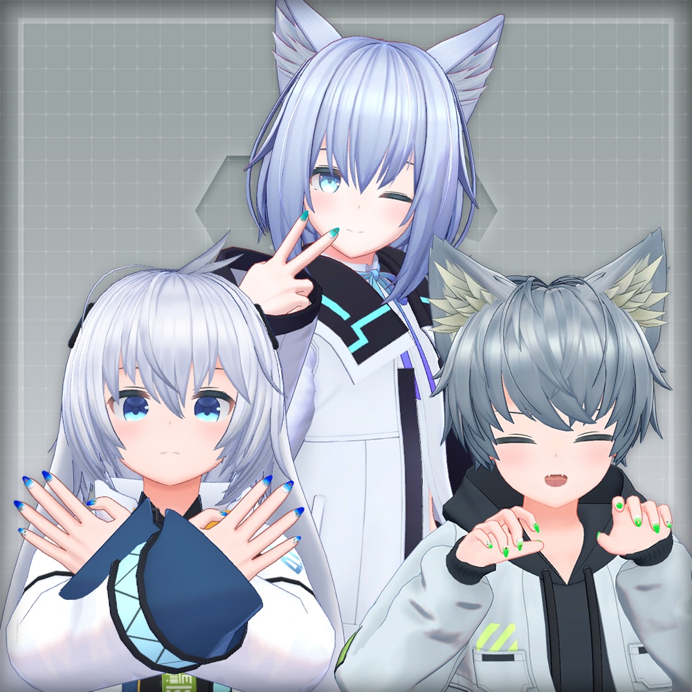 【オリジナル3Dモデル】SummerOceanNail【アバター対応ネイル】