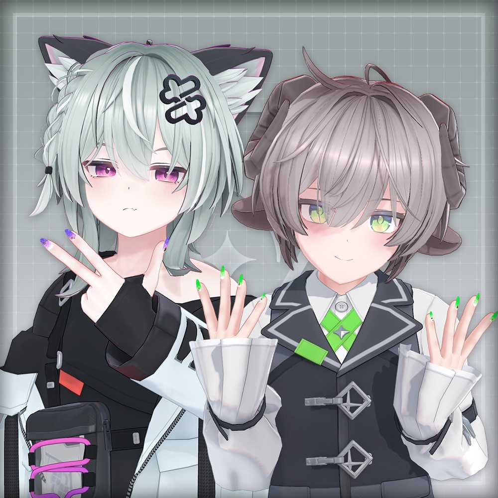【オリジナル3Dモデル】SummerOceanNail【アバター対応ネイル】