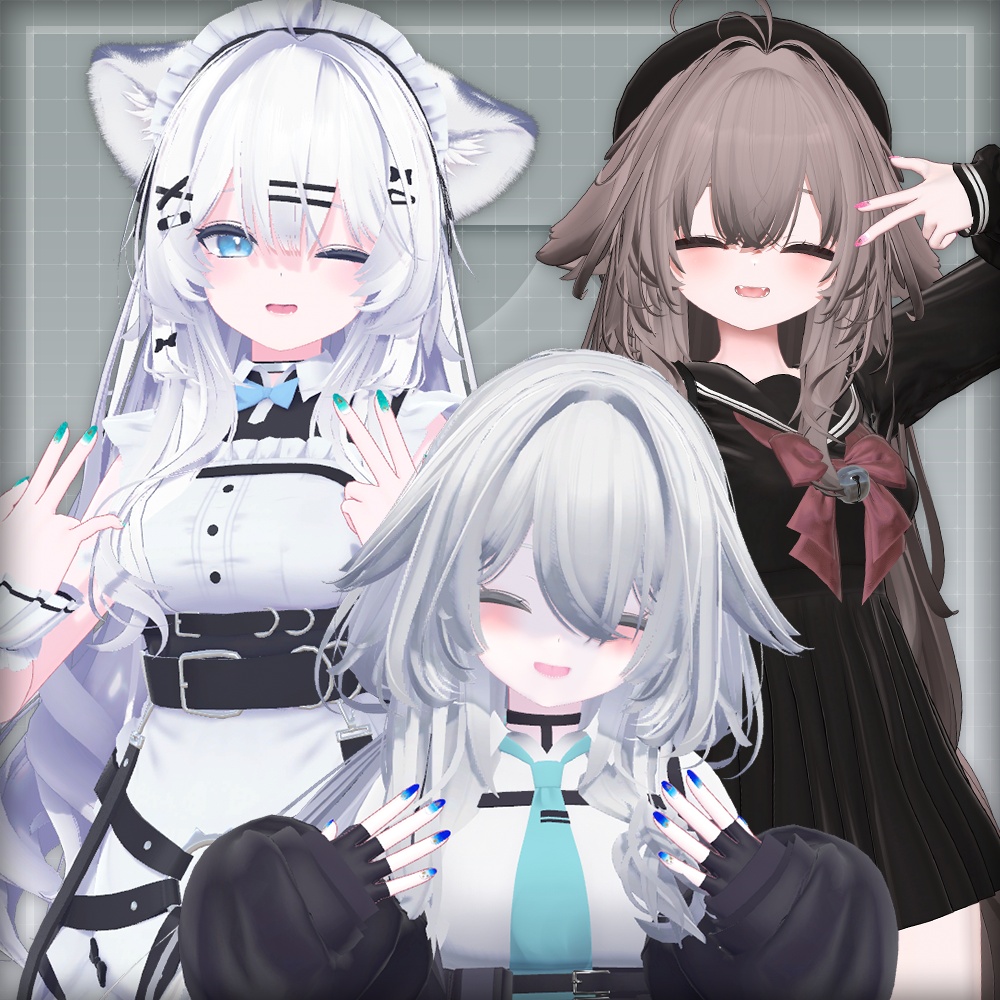 【オリジナル3Dモデル】SummerOceanNail【アバター対応ネイル】