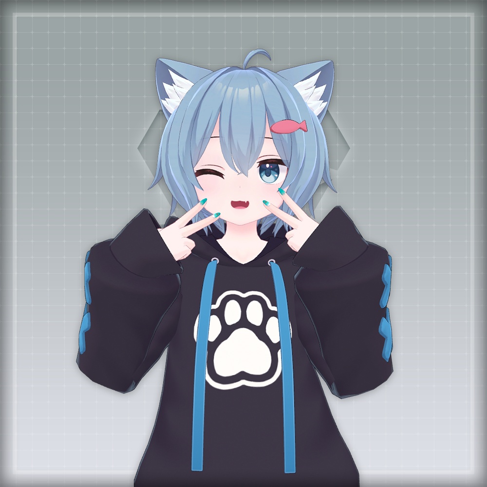 【オリジナル3Dモデル】SummerOceanNail【アバター対応ネイル】