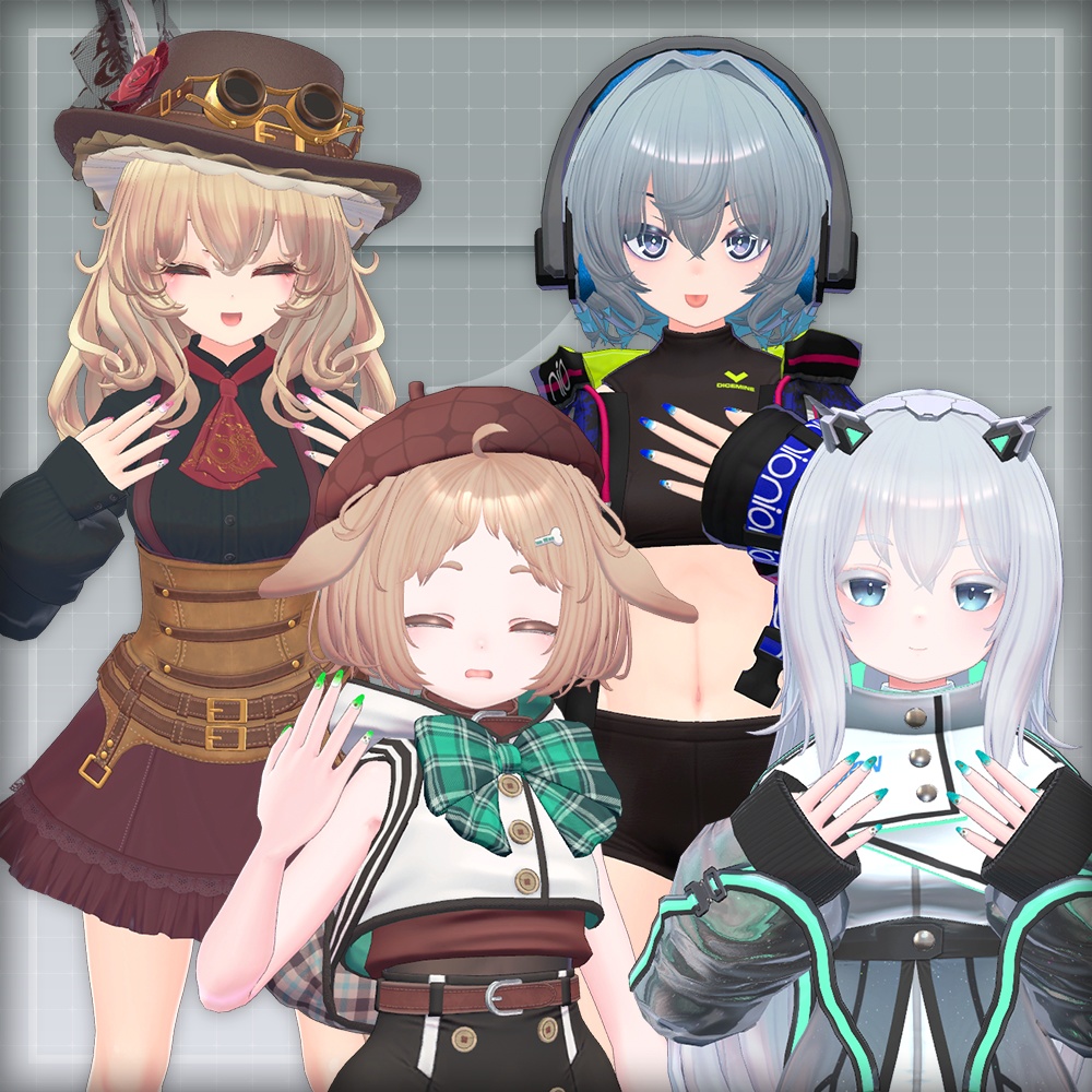 【オリジナル3Dモデル】SummerOceanNail【アバター対応ネイル】