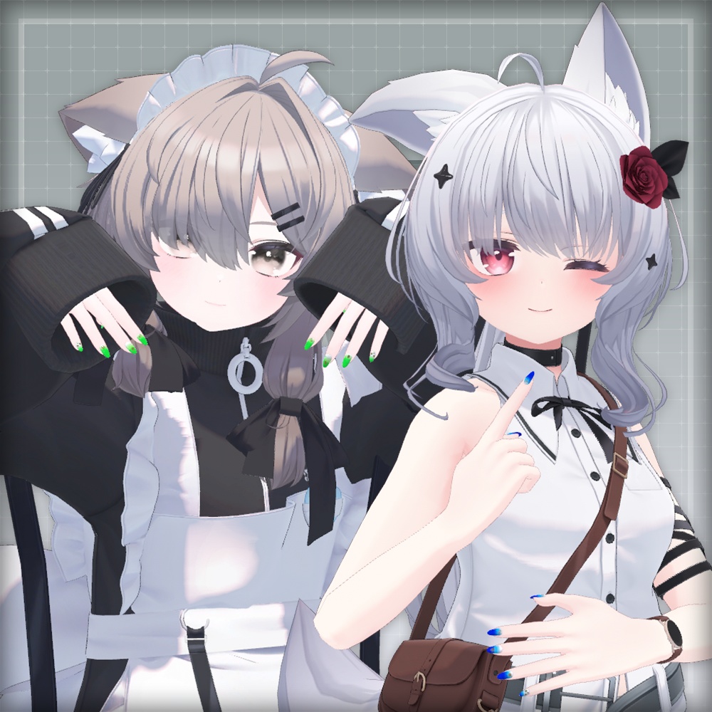 【オリジナル3Dモデル】SummerOceanNail【アバター対応ネイル】