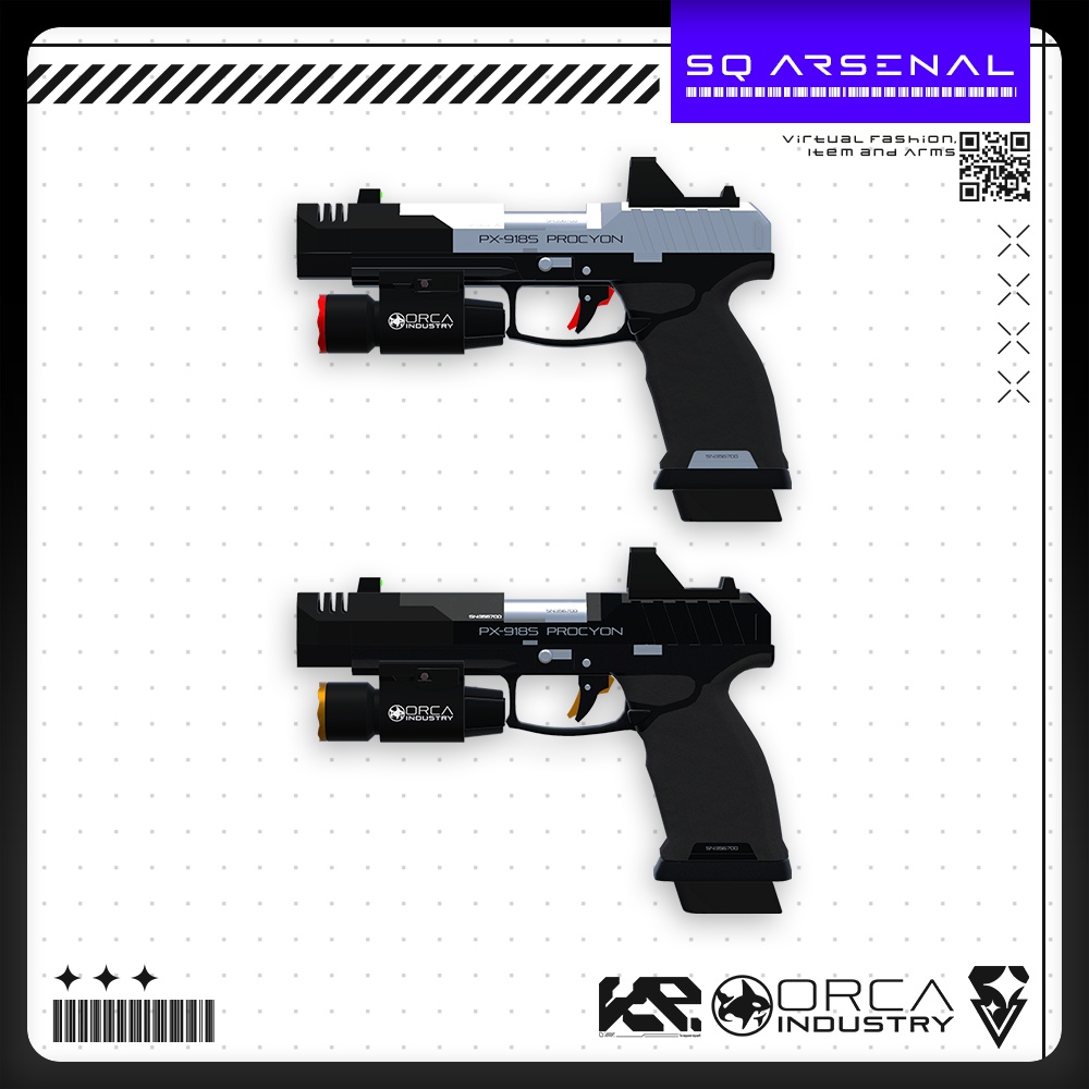 【ギミック付き3Dモデル】PX-918S_Procyon-プロキオン-【ハンドガン】