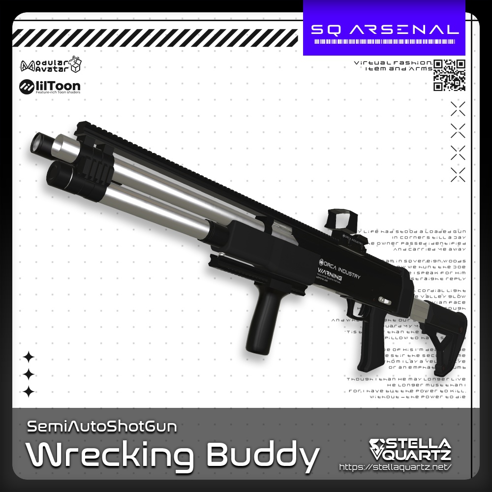 【ギミック付き3Dモデル】ORCS4-1206_WreckingBuddy-レッキングバディ-【セミオートショットガン】