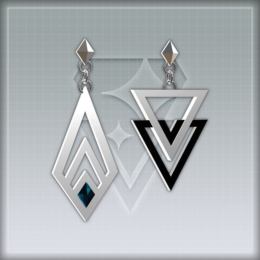 【オリジナル3Dモデル】ShapeEarrings【イヤリングセット】