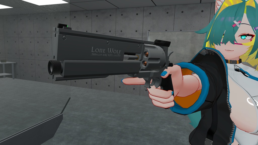 【ギミック付き3Dモデル】LoneWolf ‐ローンウルフ‐ 【リボルバーハンドガン】