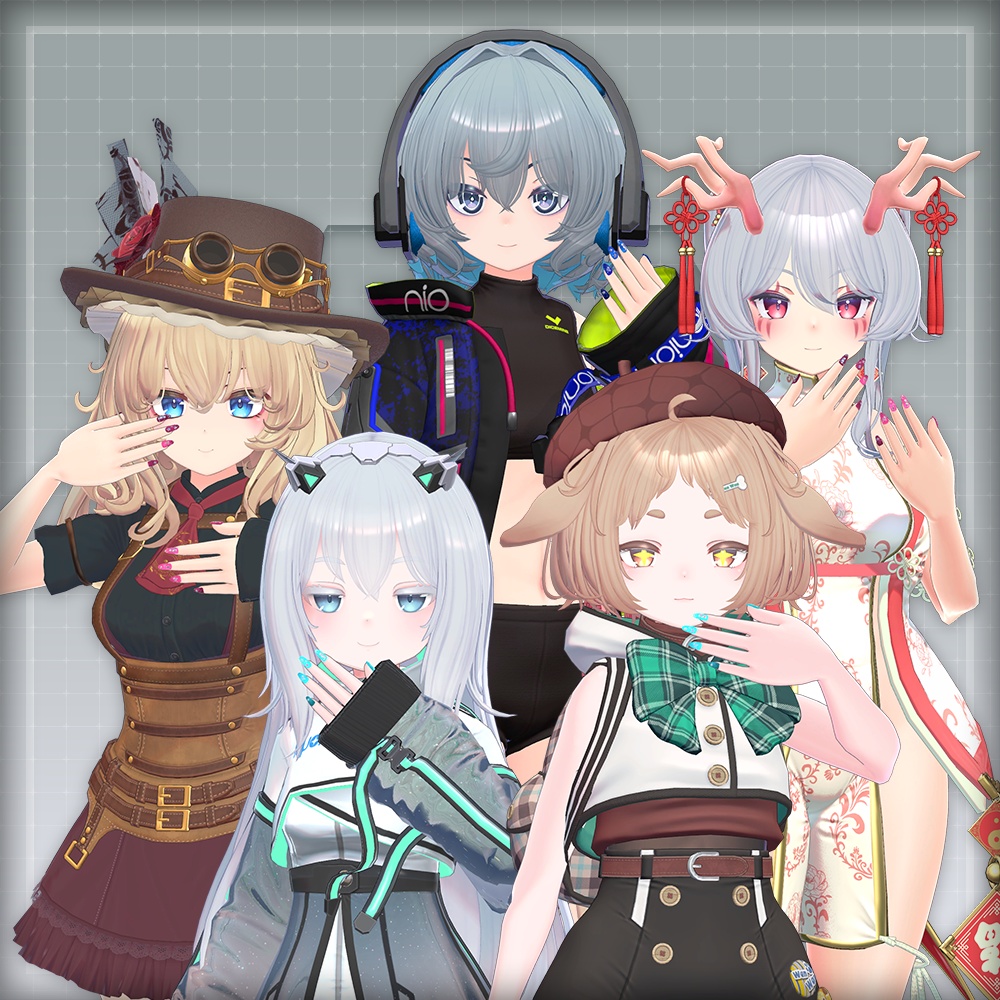 【オリジナル3Dモデル】MoonRabbitNail【アバター対応ネイル】