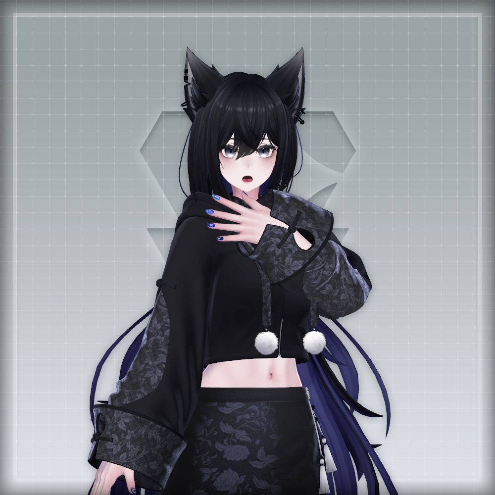 【オリジナル3Dモデル】MoonRabbitNail【アバター対応ネイル】