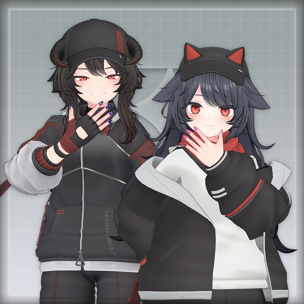 【オリジナル3Dモデル】MoonRabbitNail【アバター対応ネイル】