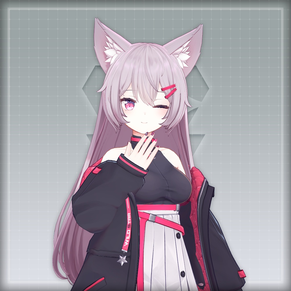 【オリジナル3Dモデル】MoonRabbitNail【アバター対応ネイル】