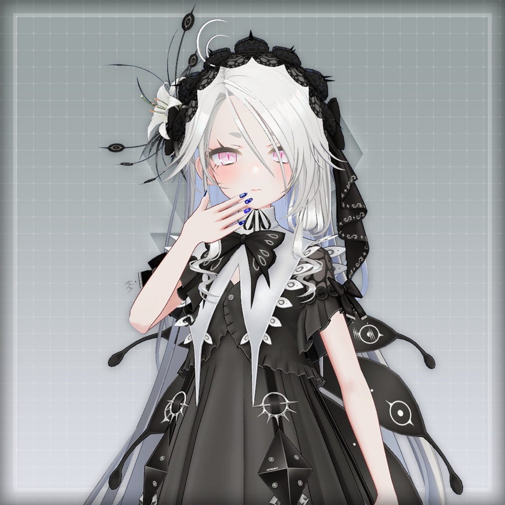 【オリジナル3Dモデル】MoonRabbitNail【アバター対応ネイル】