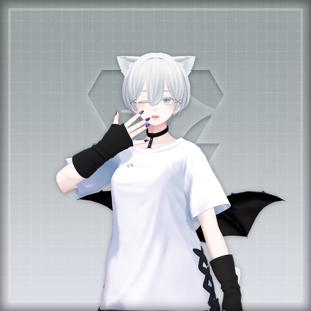 【オリジナル3Dモデル】MoonRabbitNail【アバター対応ネイル】