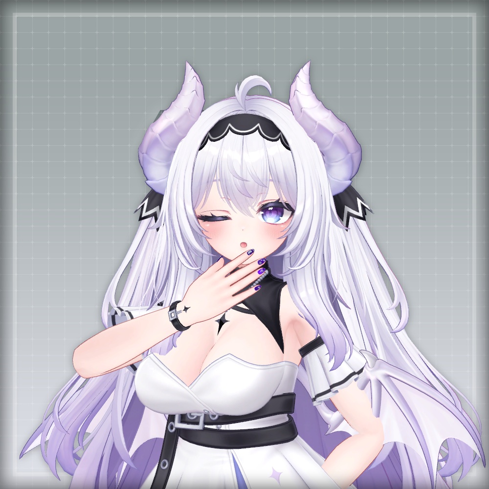 【オリジナル3Dモデル】MoonRabbitNail【アバター対応ネイル】