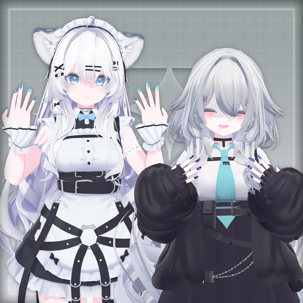 【オリジナル3Dモデル】MoonRabbitNail【アバター対応ネイル】