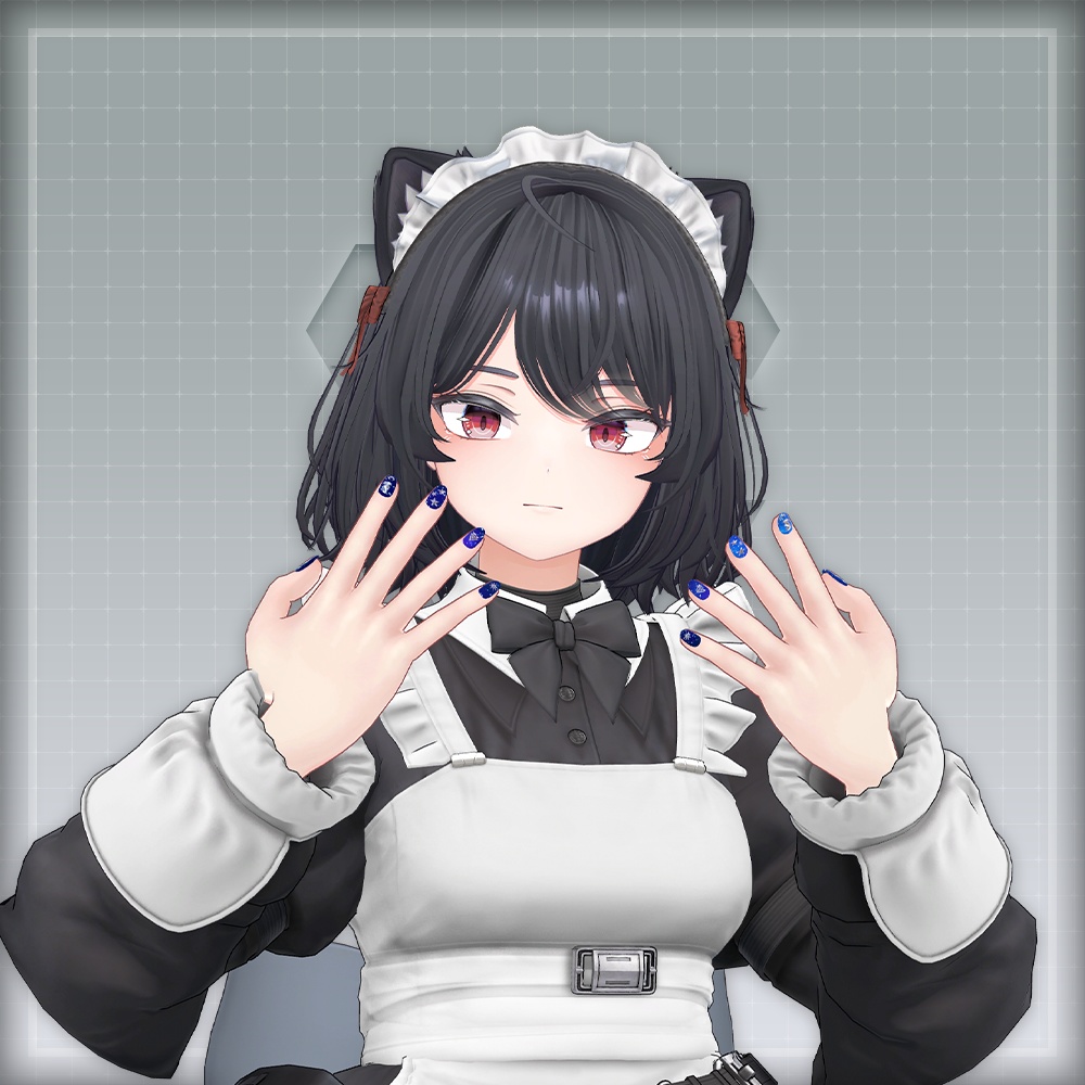 【オリジナル3Dモデル】MoonRabbitNail【アバター対応ネイル】