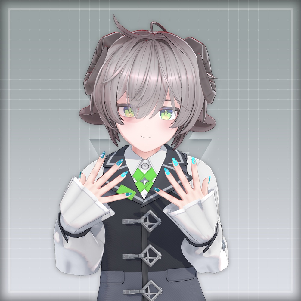 【オリジナル3Dモデル】MoonRabbitNail【アバター対応ネイル】