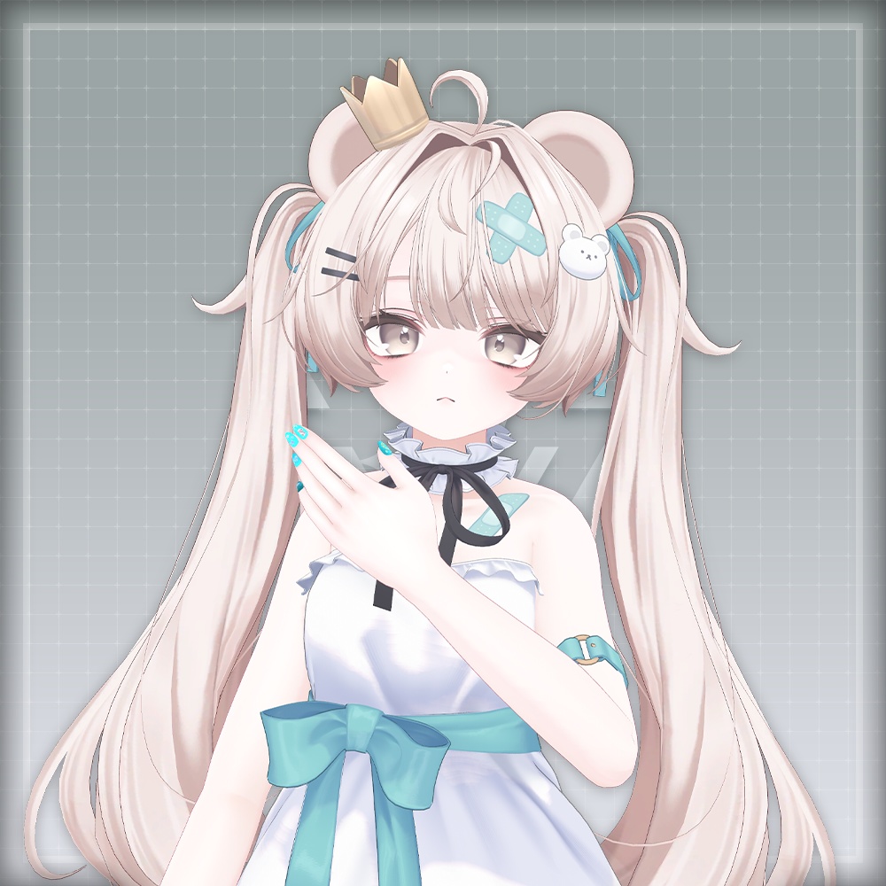 【オリジナル3Dモデル】MoonRabbitNail【アバター対応ネイル】