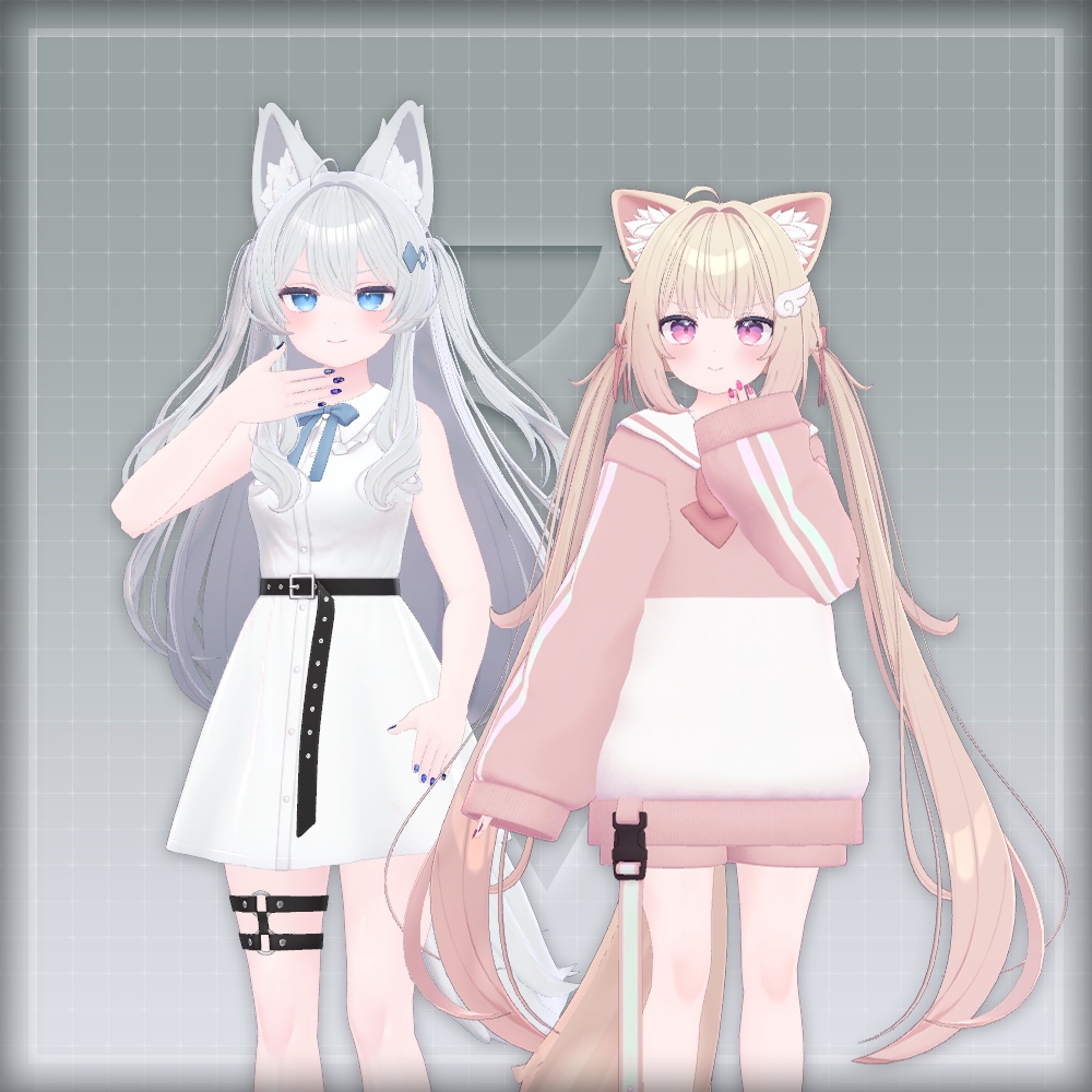 【オリジナル3Dモデル】MoonRabbitNail【アバター対応ネイル】