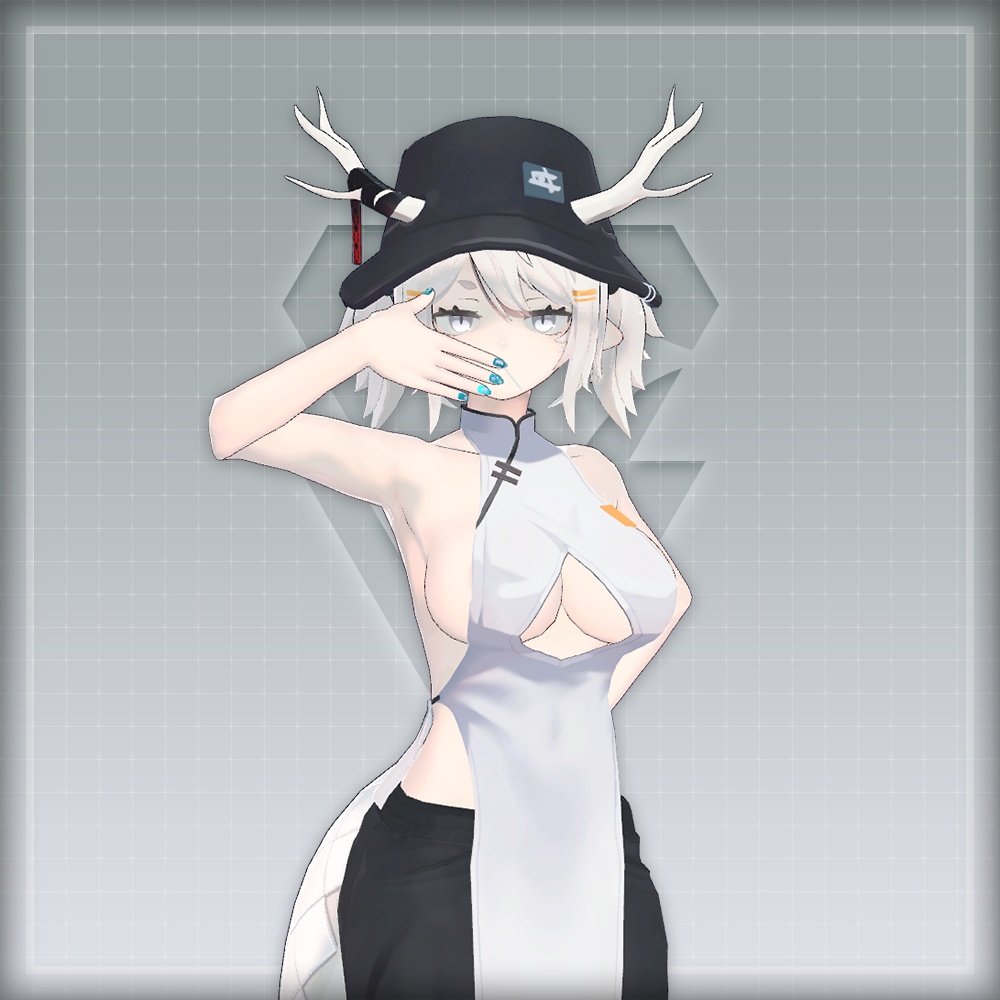 【オリジナル3Dモデル】MoonRabbitNail【アバター対応ネイル】