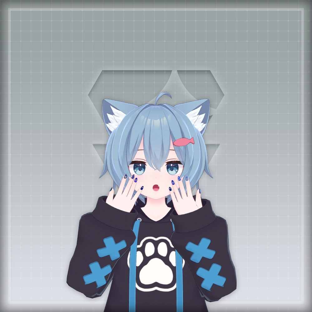 【オリジナル3Dモデル】MoonRabbitNail【アバター対応ネイル】