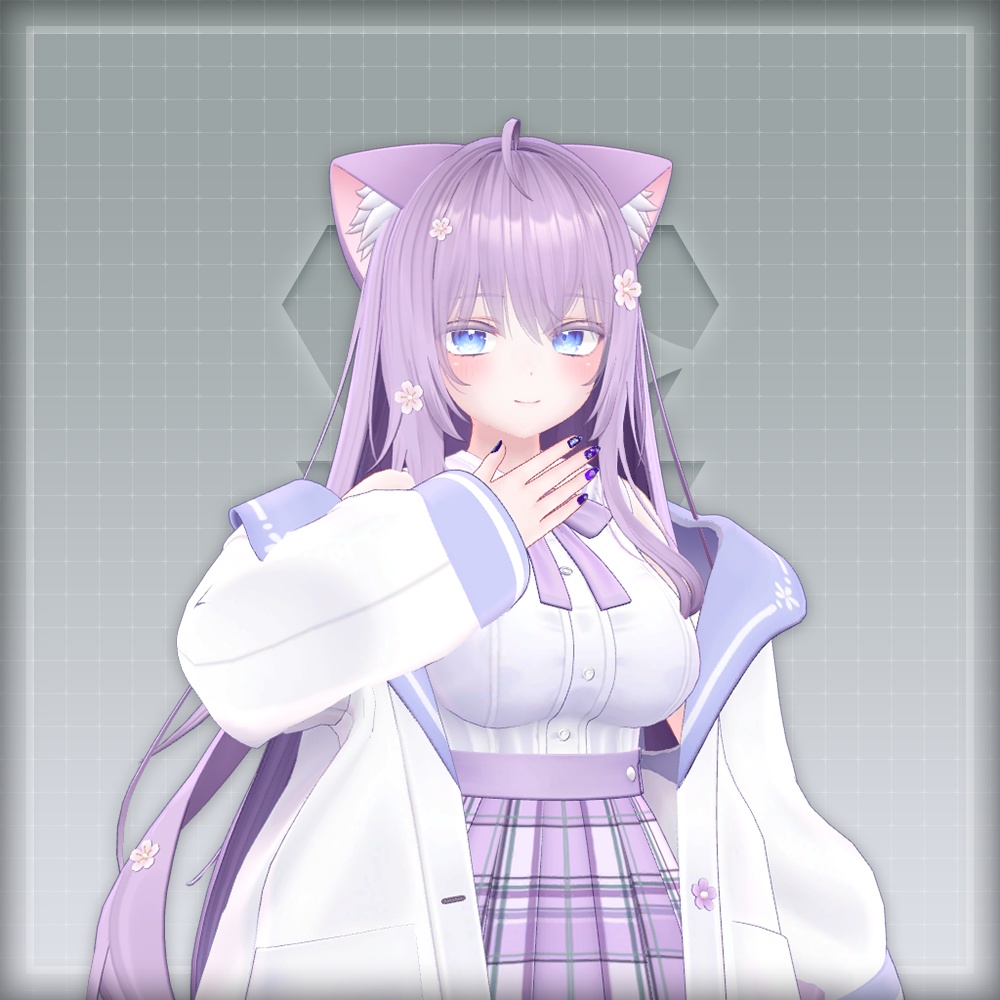 【オリジナル3Dモデル】MoonRabbitNail【アバター対応ネイル】